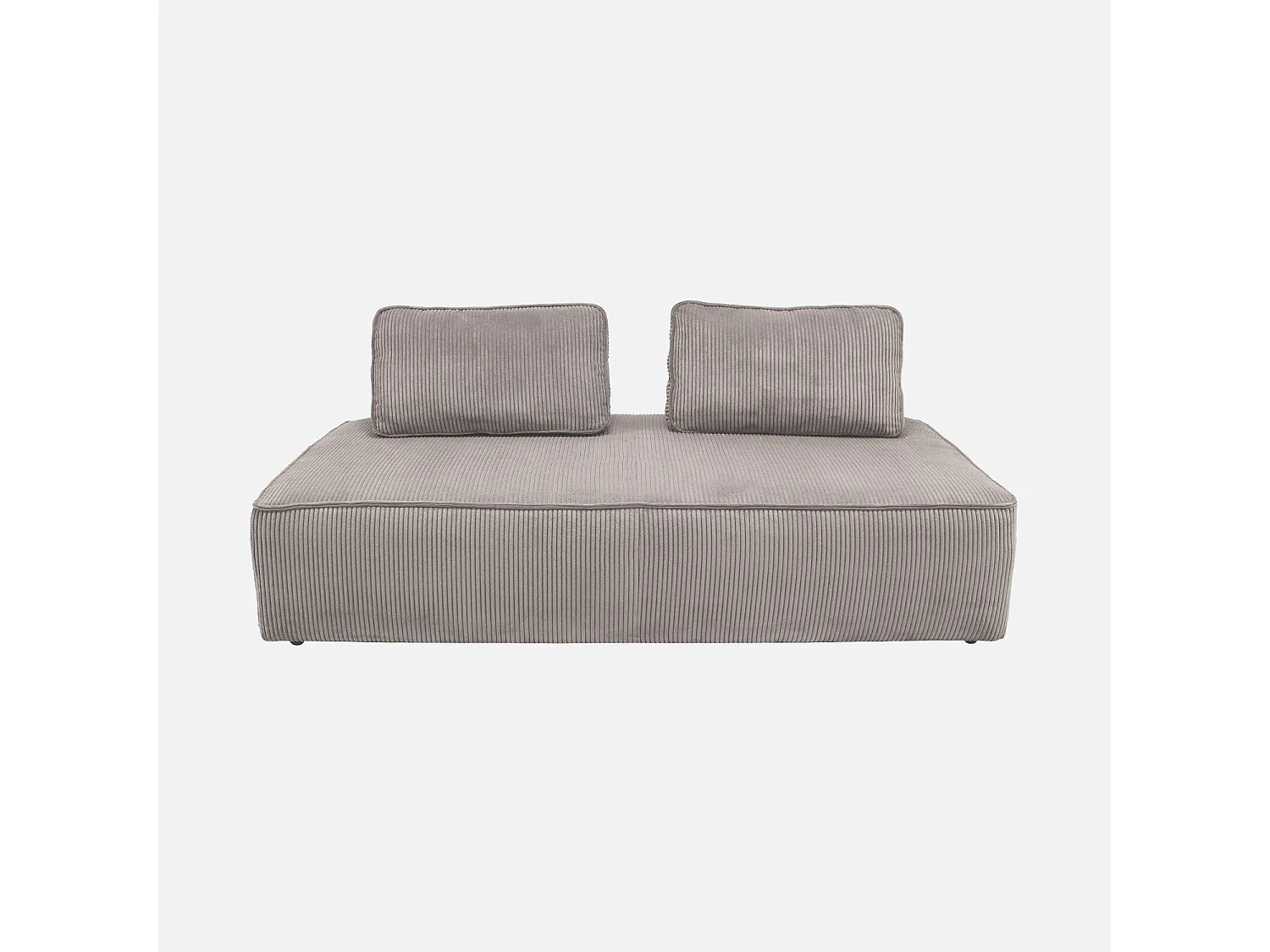 Sofá modular de pana, 4 plazas gris claro