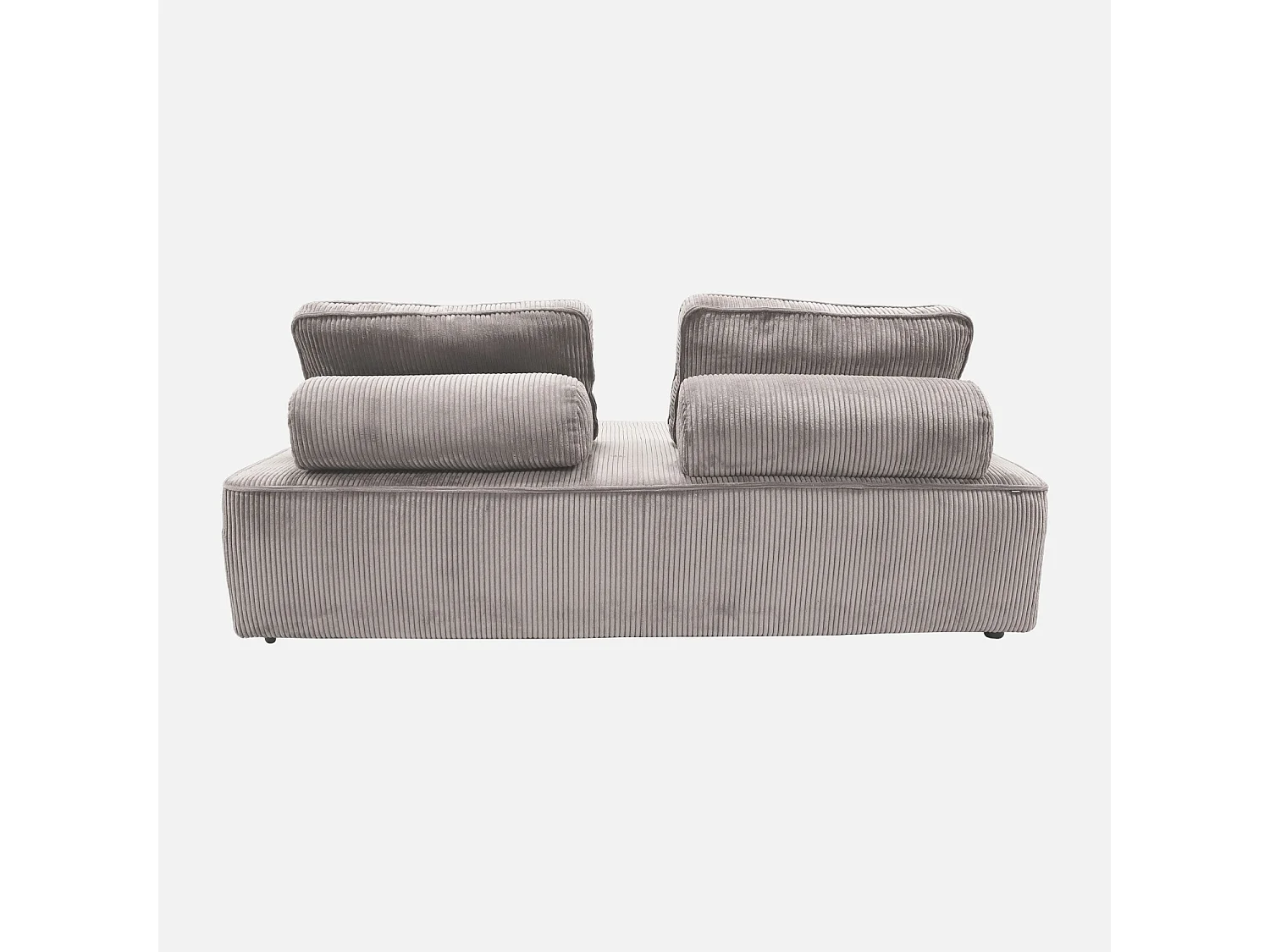 Sofá modular de pana, 4 plazas gris claro