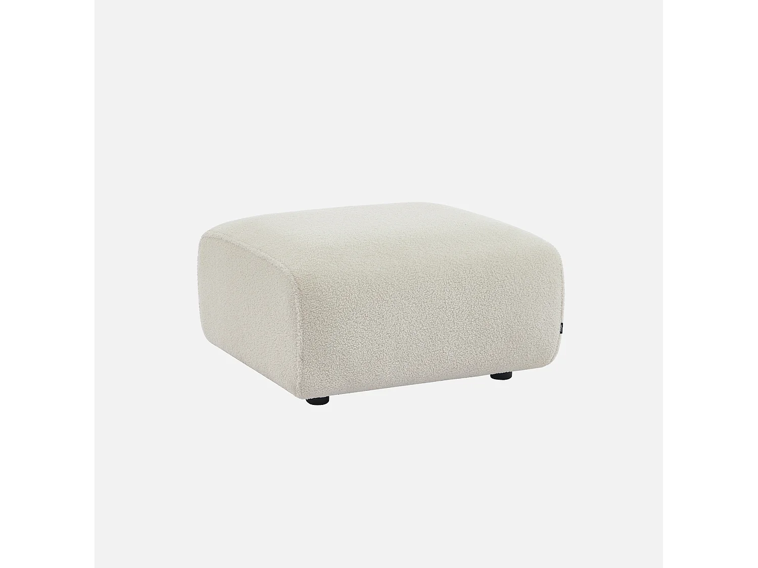 Pouf, poggiapiedi per divano wallas bouclé, 2 posti, crema