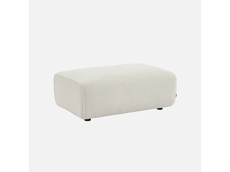 Pouf, poggiapiedi per divano wallas bouclé, 3 posti , crema