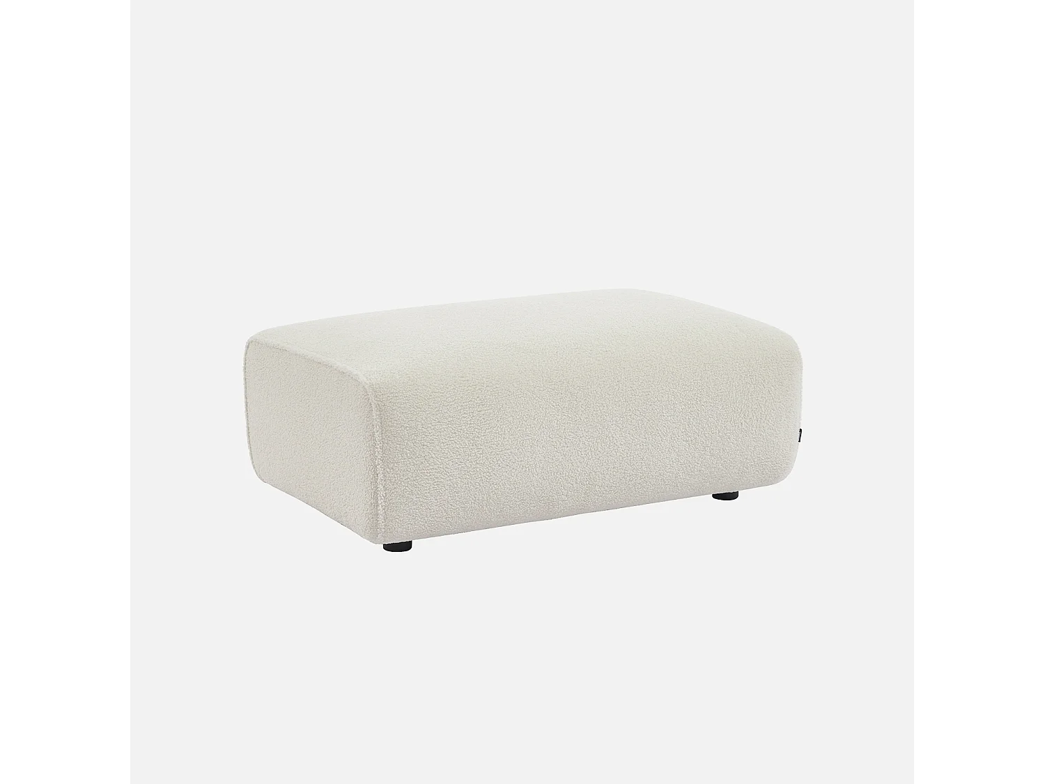 Pouf, poggiapiedi per divano wallas bouclé, 3 posti , crema