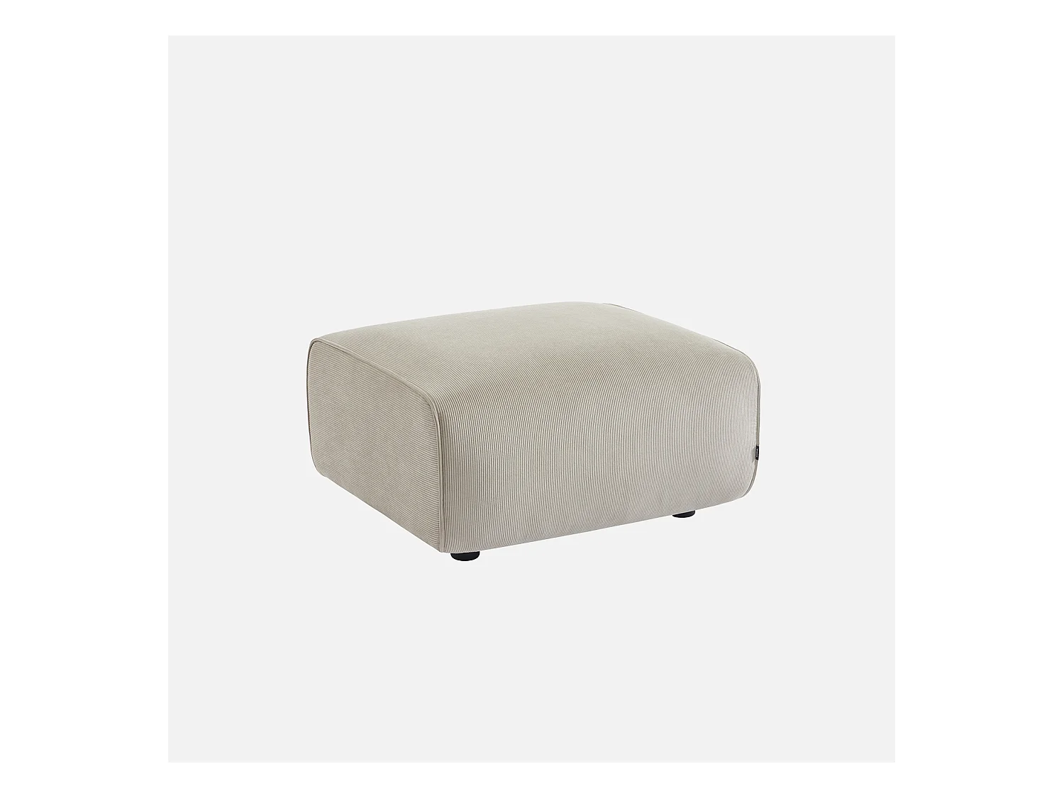 Pouf. module pour canapé. repose-pieds pour canapé 2 places en velours côtelé greige. L 76 x P 70 x H 41cm - Wallas
