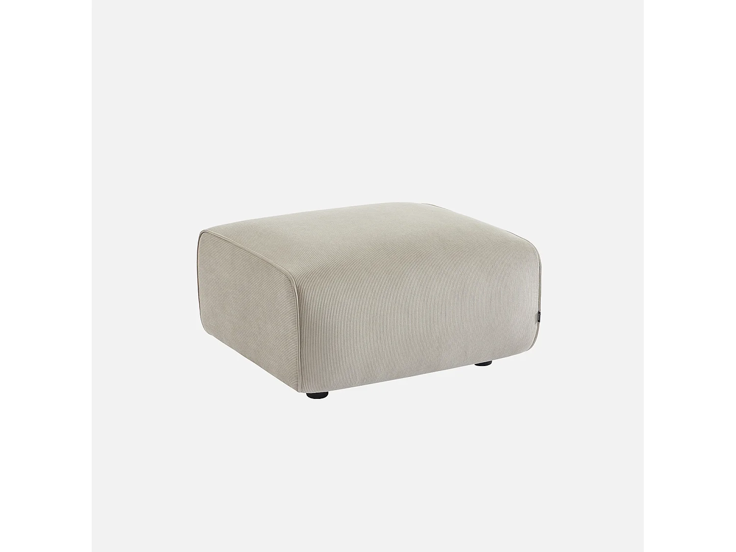 Poggiapiedi per divano wallas velluto a coste, beige grigio