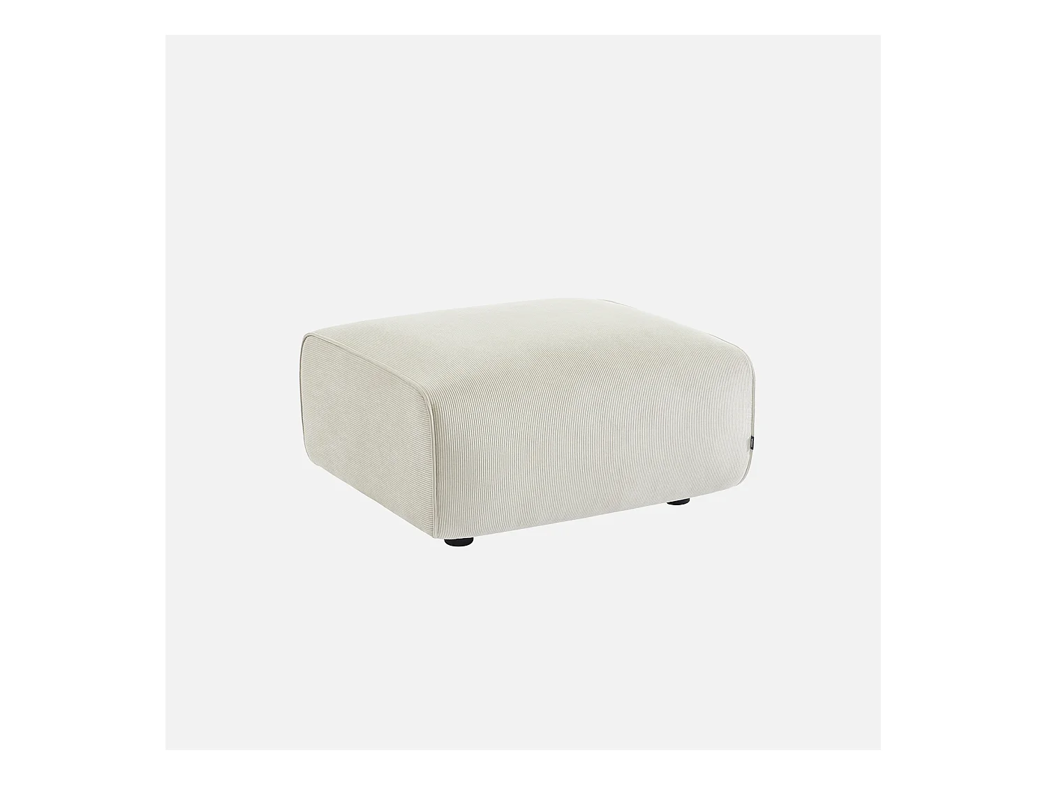 Pouf, poggiapiedi per divano wallas velluto a coste, 2 posti, crema