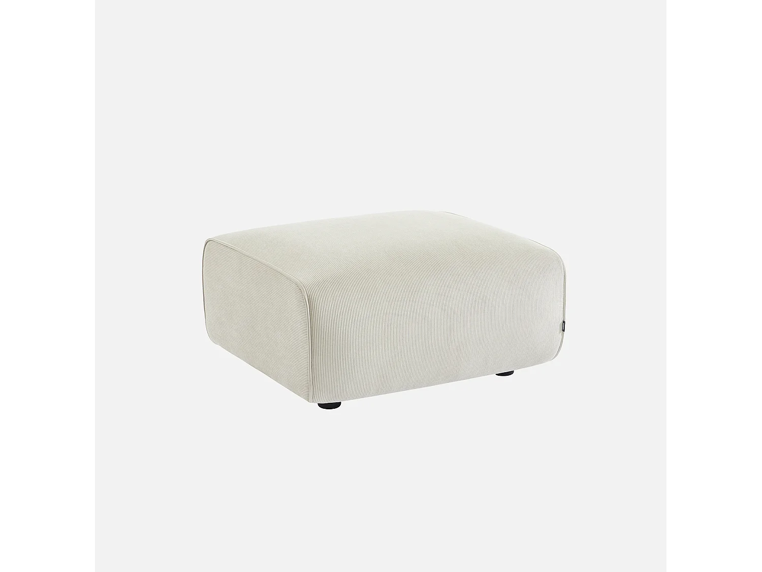 Poggiapiedi per divano wallas velluto a coste, crema