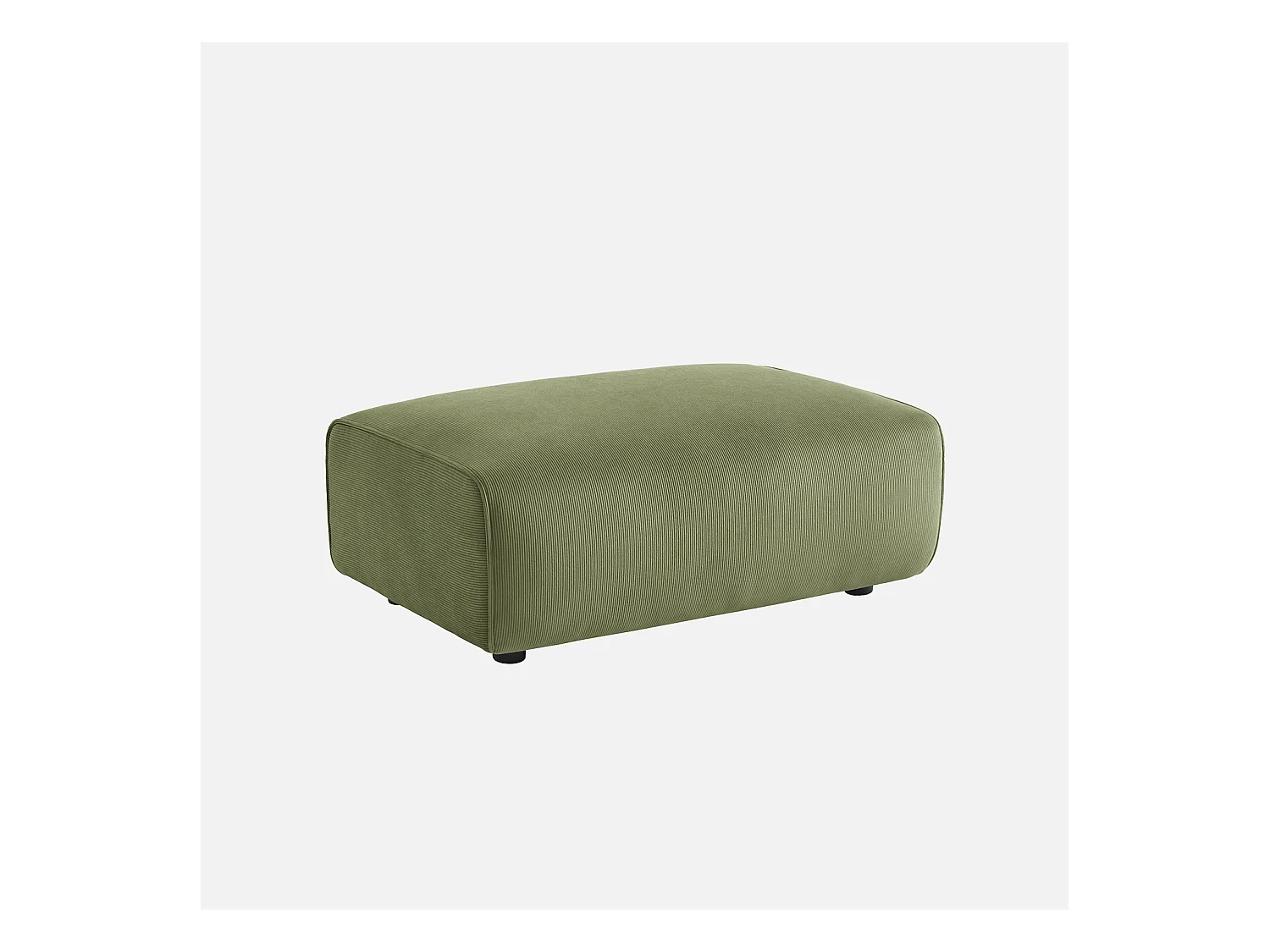 Pouf, poggiapiedi per divano wallas velluto a coste, 3 posti  , verde