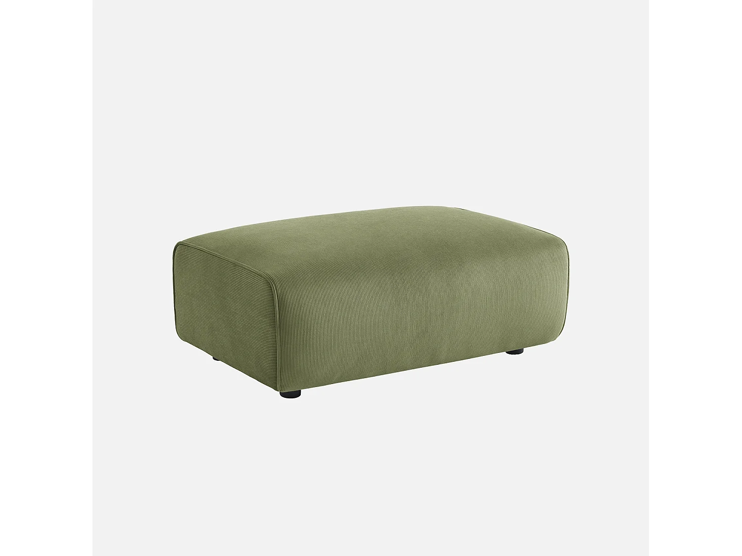 Pouf, poggiapiedi per divano wallas velluto a coste, 3 posti  , verde