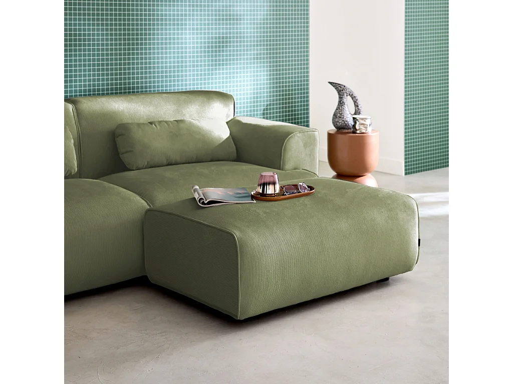 Puff, reposapiés para sofá de 3 plazas wallas terciopelo de pana fina