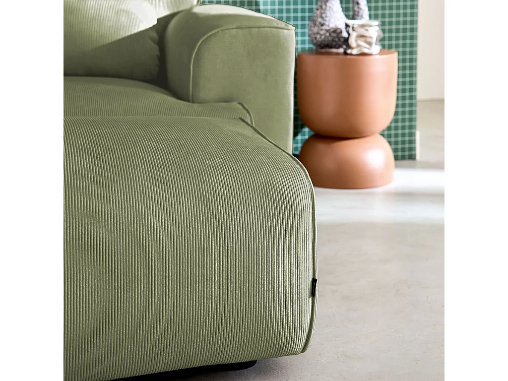 Puff, reposapiés para sofá de 3 plazas wallas terciopelo de pana fina