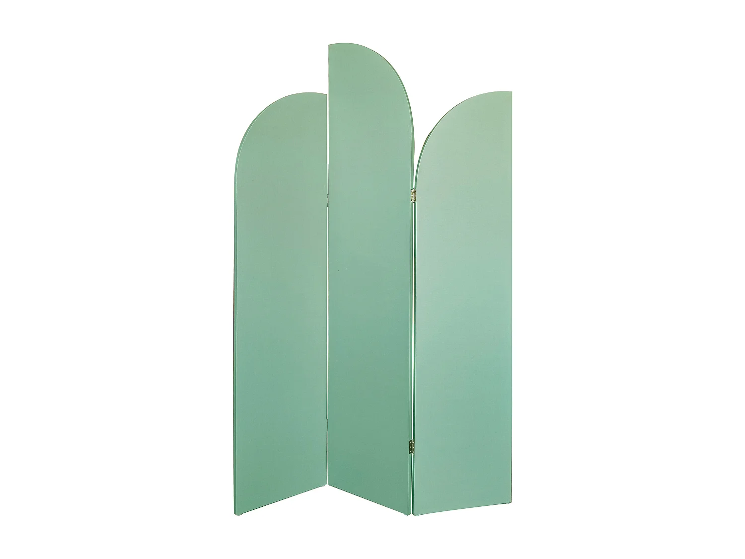 Paravent asymétrique 3 pans en tissu et bois - L.120 x H.180 cm - Vert  clair - SYVANA