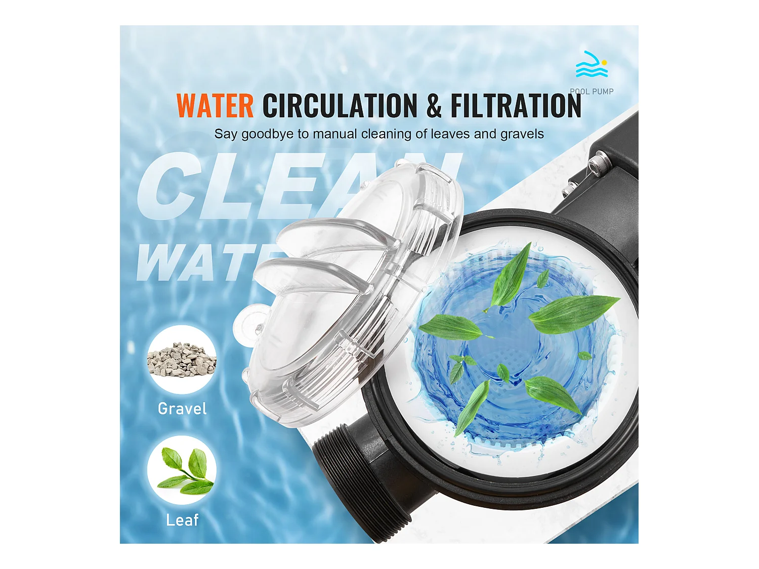 Bovengrondse Zwembadpomp SucceBuy, 2 pk, 115 GPM, 2850 RPM, UL-gecertificeerd