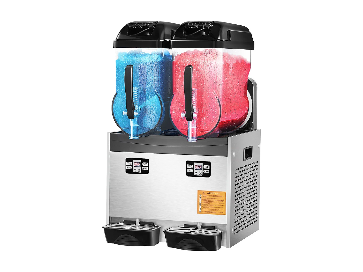 Machine à Granité SucceBuy Commerciale  2 x 12L , Machine à Smoothie Margarita, pour Supermarchés, Cafés, Restaurants, Bars