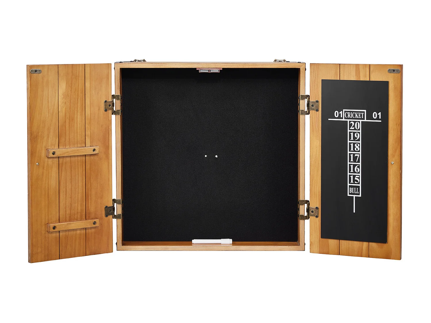 Kit Cible de Fléchettes et Armoire SucceBuy, Armoire à Fléchettes en Bois Massif, Assemblage Facile, pour Jeux de Cricket