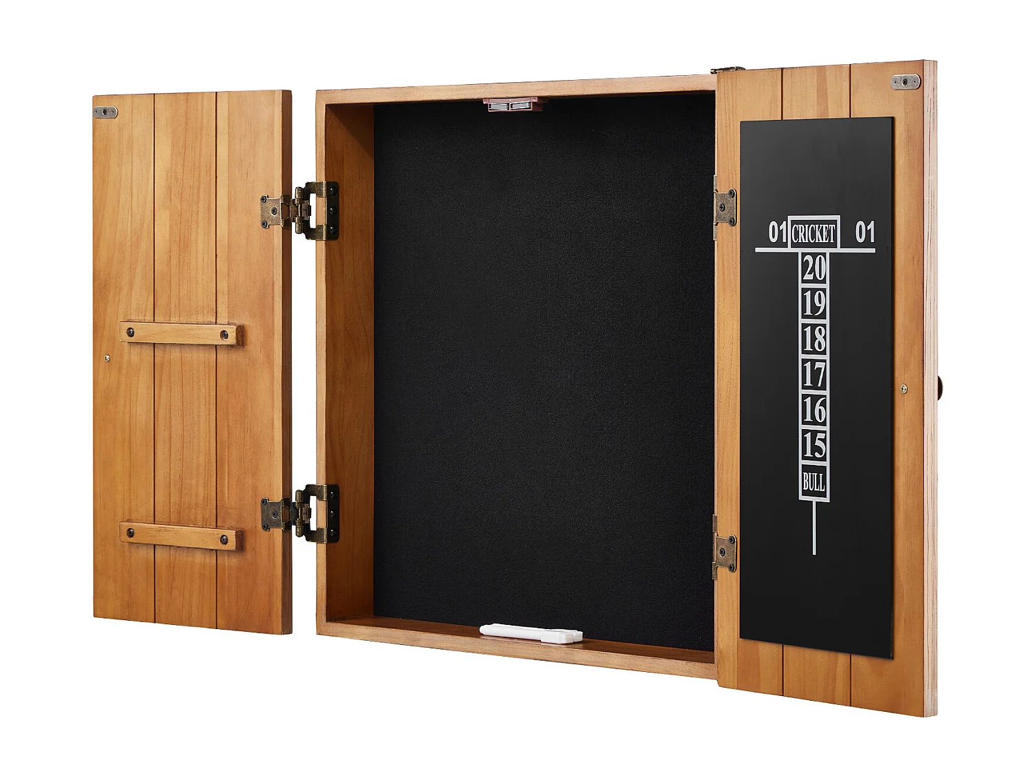 Kit Cible de Fléchettes et Armoire SucceBuy, Armoire à Fléchettes en Bois Massif, Assemblage Facile, pour Jeux de Cricket