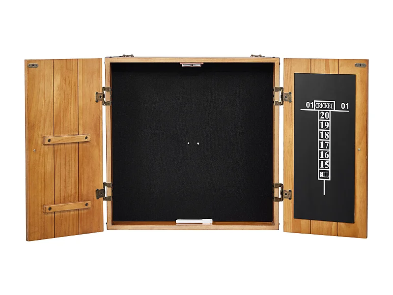 Dartboard- und Schrank-Set SucceBuy, Massivholz-Dartschrank, Einfache Montage, für Cricket-Spiele