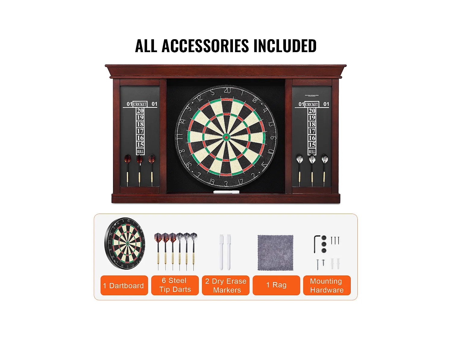 Kit Cible de Fléchettes et Armoire SucceBuy, Tous les Accessoires Inclus