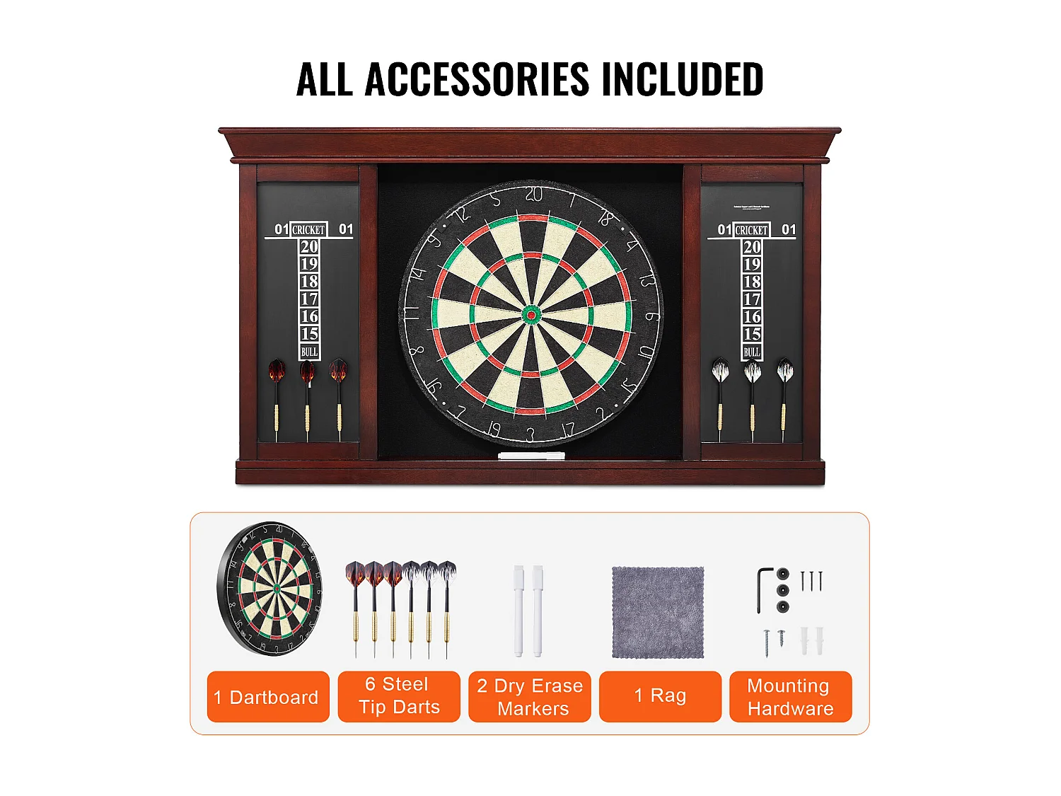 Kit Cible de Fléchettes et Armoire SucceBuy, Tous les Accessoires Inclus