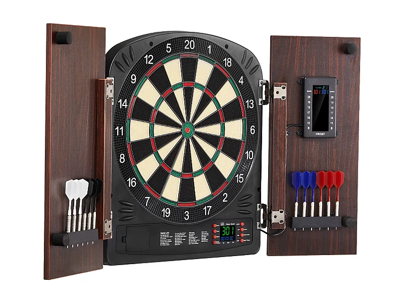 Kit Cible de Fléchettes et Armoire SucceBuy avec Accessoire Jeux de Cricket