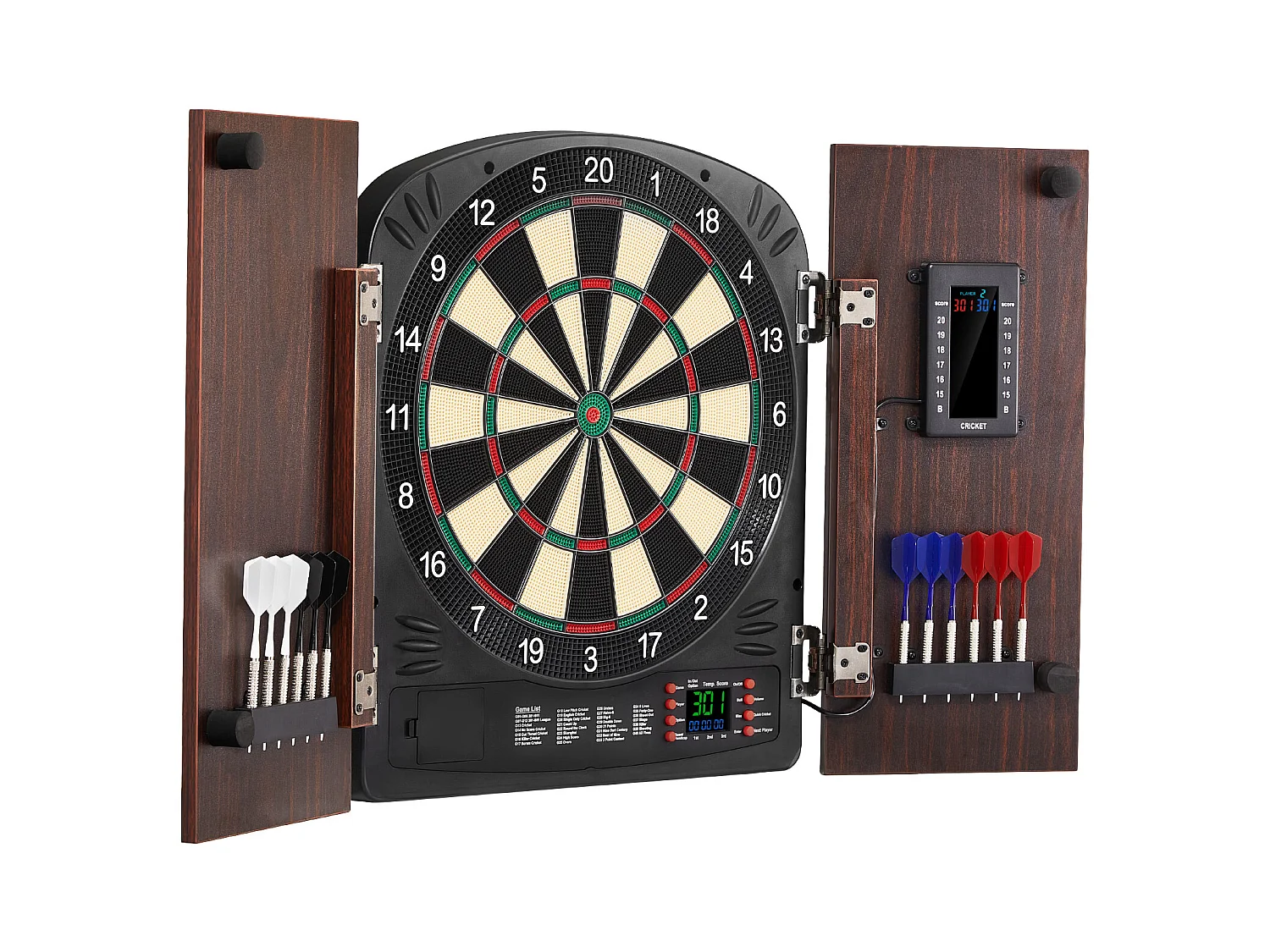 Kit Cible de Fléchettes et Armoire SucceBuy avec Accessoire Jeux de Cricket