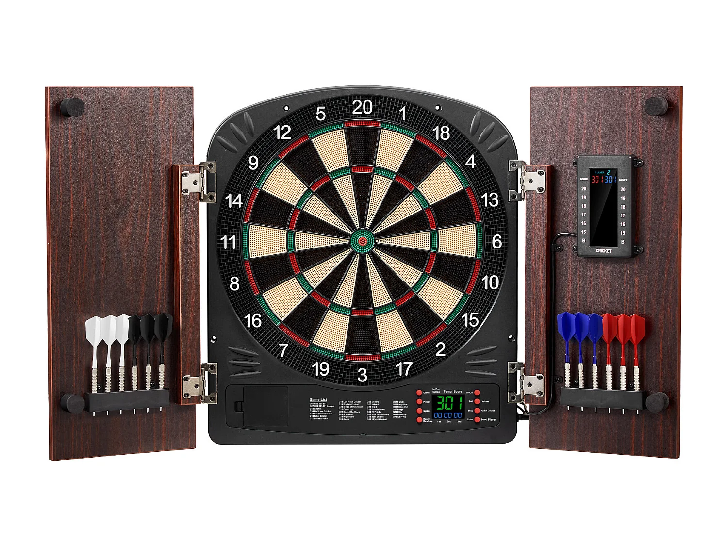 Kit Cible de Fléchettes et Armoire SucceBuy avec Accessoire Jeux de Cricket