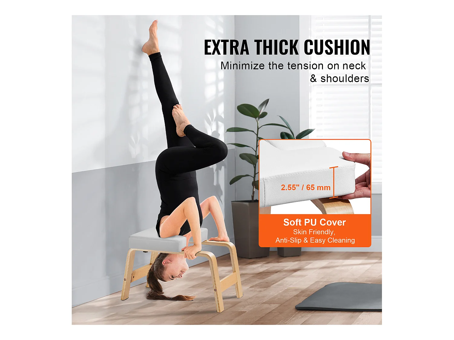 Krzesło do Jogi SucceBuy, Krzesło do Jogi do Wykonania Pozycji Krowy (Poirier), 136 kg, do Treningu Siły i Równowagi, Sala Treningowa, Biały