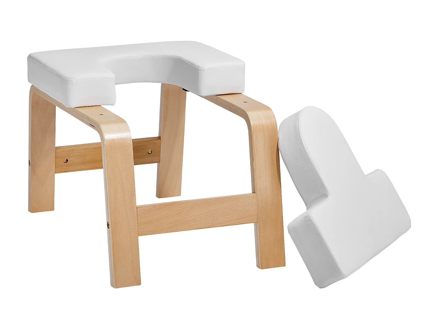 Krzesło do Jogi SucceBuy, Krzesło do Jogi do Wykonania Pozycji Krowy (Poirier), 136 kg, do Treningu Siły i Równowagi, Sala Treningowa, Biały