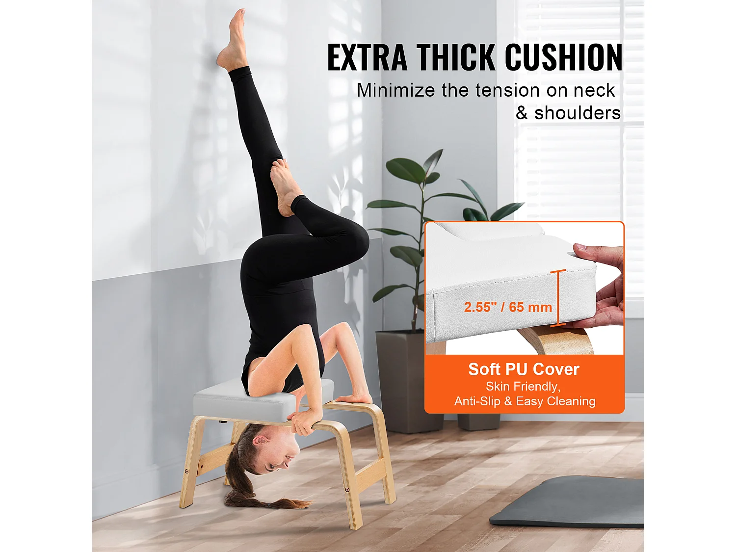 Sedia per Yoga SucceBuy, Sedia per Yoga per Fare la Posizione del Daino (Poirier), 136 kg, per Allenamento di Forza e Bilanciamento, Palestra, Bianco