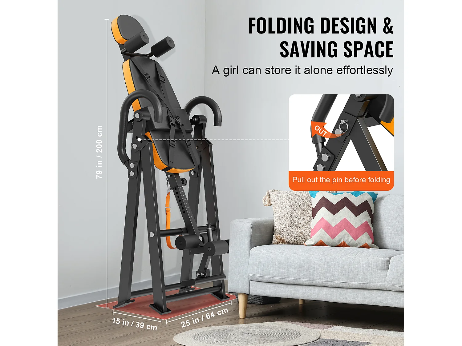 Table d'Inversion Pliable, Banc de Yoga SucceBuy, Capacité de Charge 136 kg, Table d'Inversion Pliable