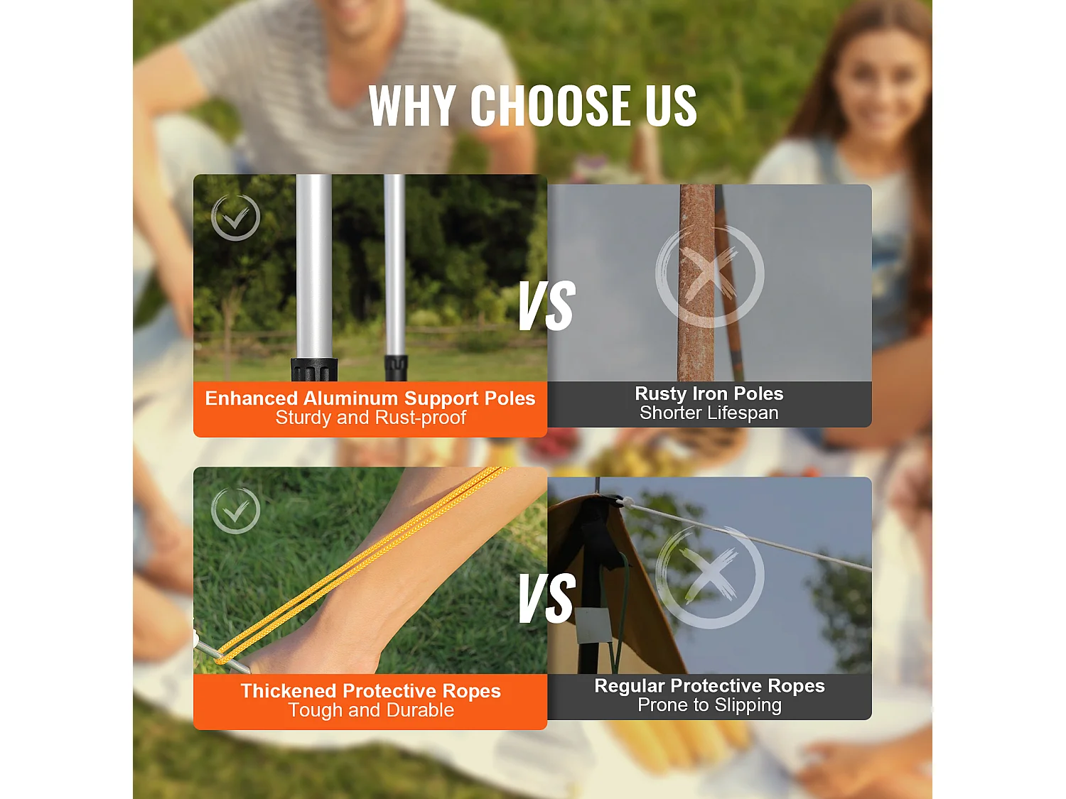 Auvent de Véhicule, Carport SucceBuy, Couverture D'ombre 140 x 201 cm, PU3000mm UV50+