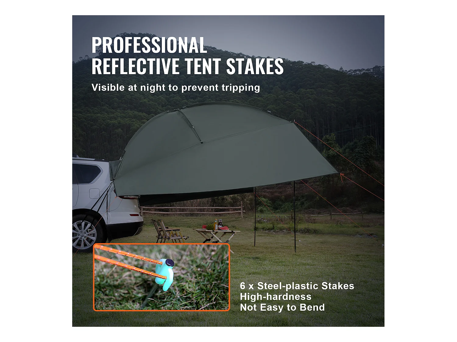 Tendone Veicolare SucceBuy, Copertura Ombrello 305 x 213 cm, PU2000mm UV50+, per Camion, SUV, Furgoni, Camper