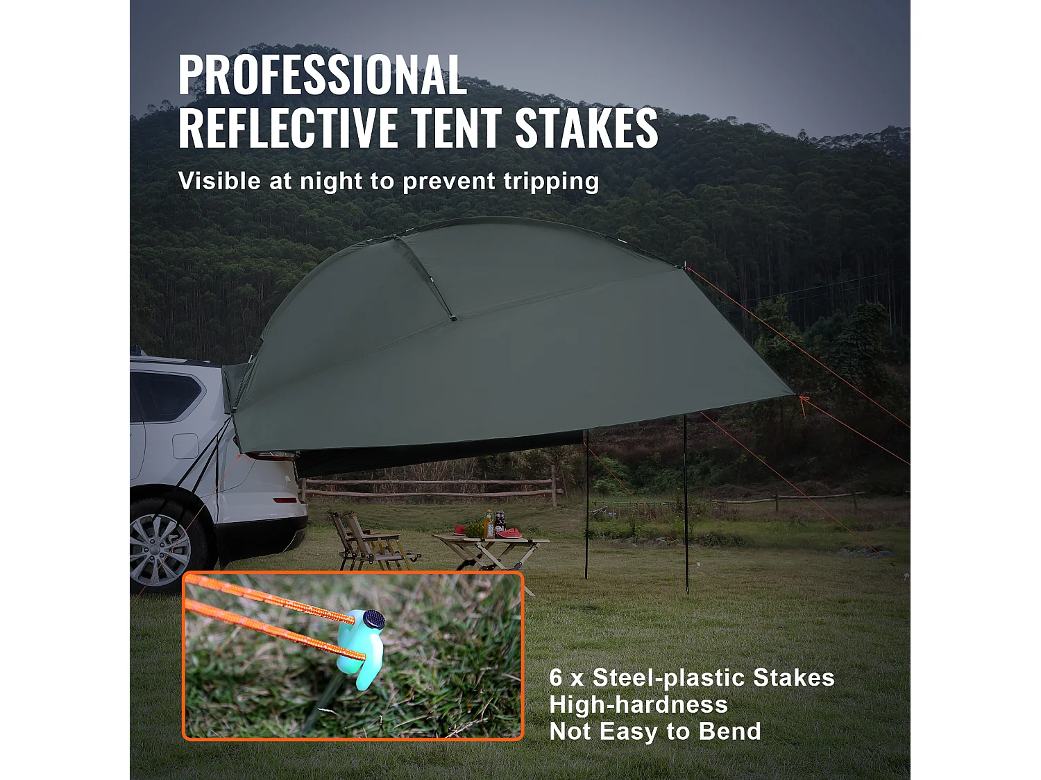 Auvent de Véhicule, Carport SucceBuy, Couverture D'ombre 305 x 213 cm, PU2000mm UV50+