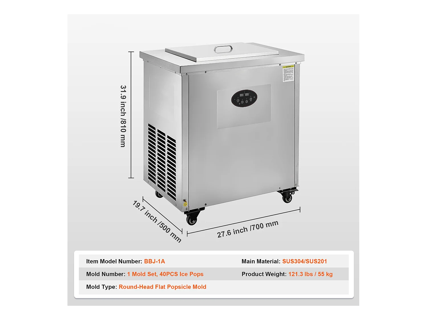 Machine à Glace SucceBuy Commerciale, Sorbetière Ensemble de Moules  Simples, Machine à Glaces 40 Pièces