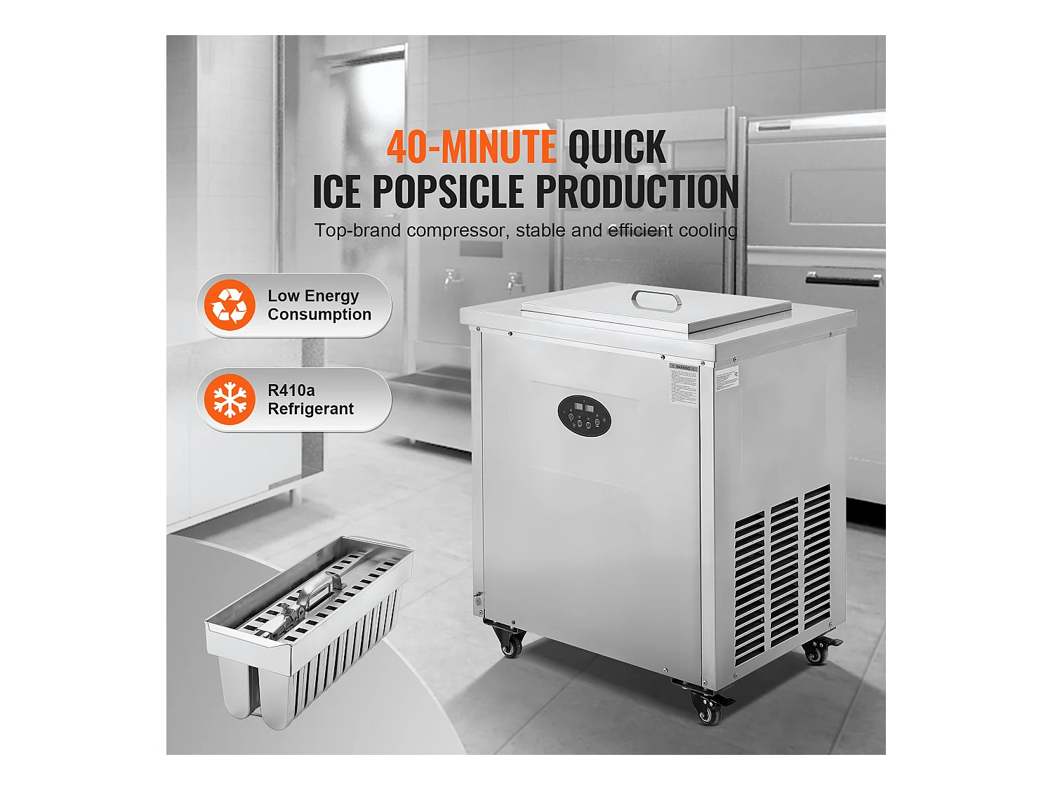 Machine à Glace SucceBuy Commerciale, Sorbetière Ensemble de Moules  Simples, Machine à Glaces 40 Pièces