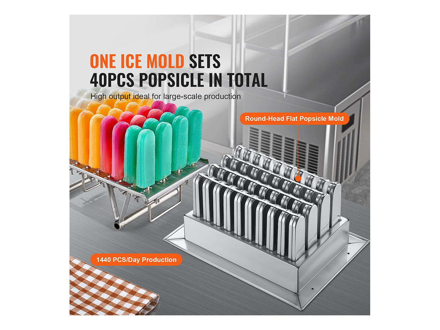 Machine à Glace SucceBuy Commerciale, Sorbetière Ensemble de Moules  Simples, Machine à Glaces 40 Pièces