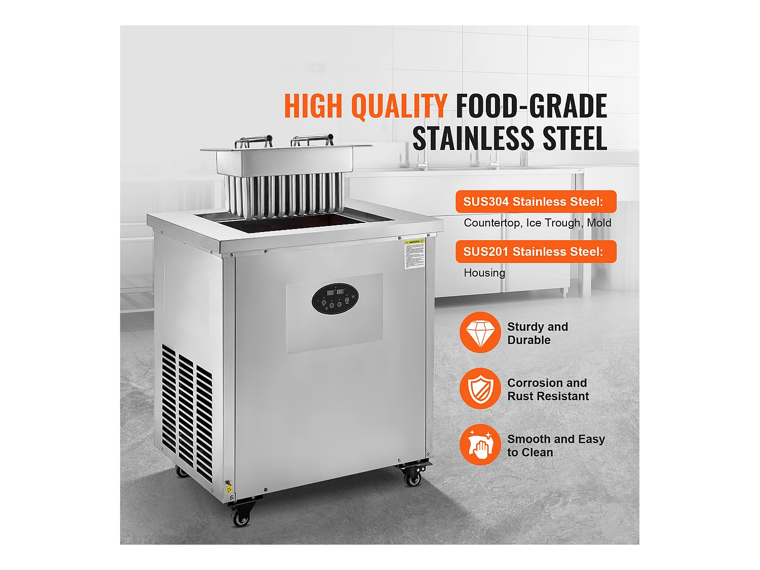 Machine à Glace SucceBuy Commerciale, Sorbetière Ensemble de Moules  Simples, Machine à Glaces 40 Pièces