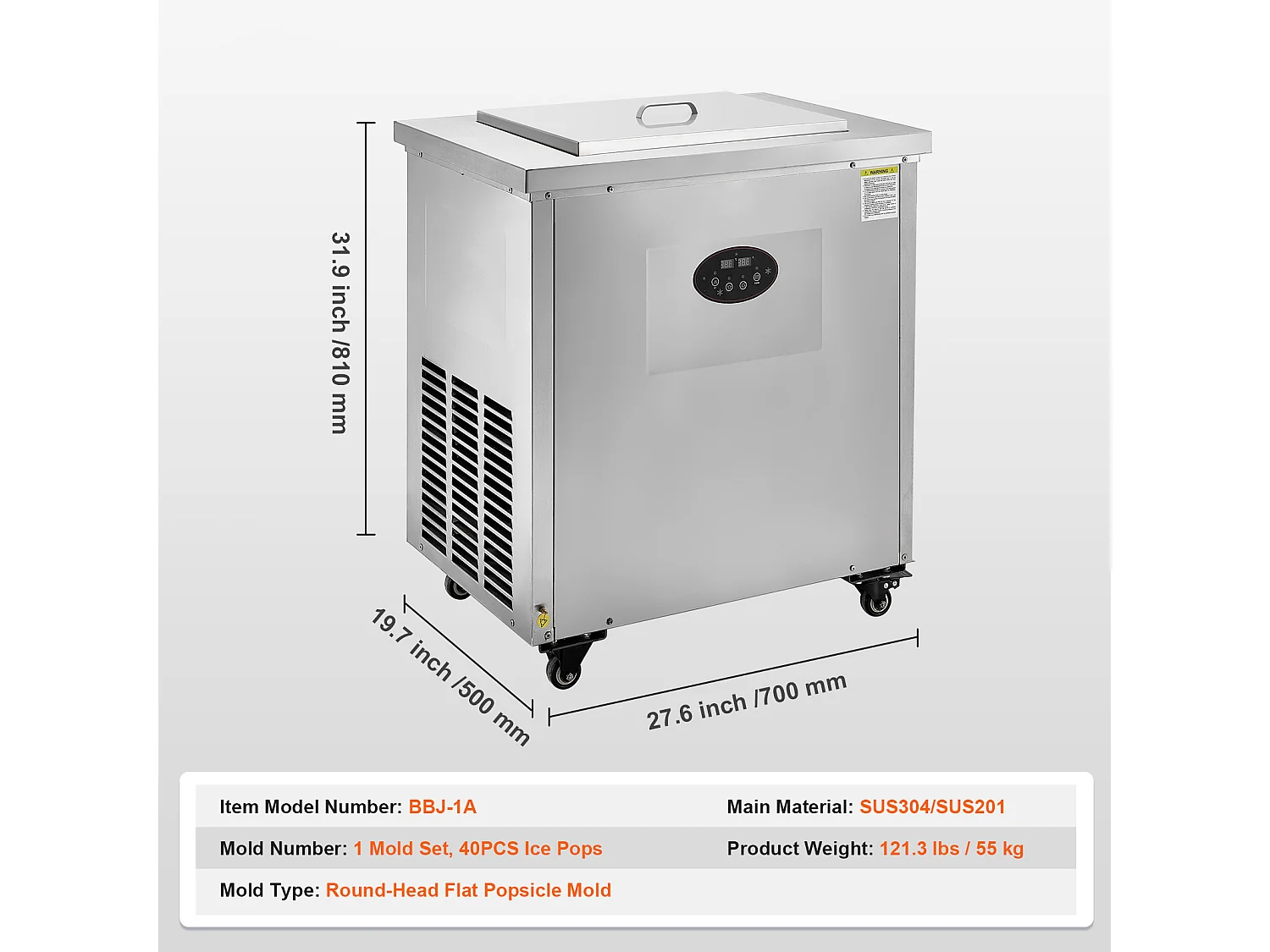 Machine à Glace SucceBuy Commerciale, Sorbetière Ensemble de Moules  Simples, Machine à Glaces 40 Pièces