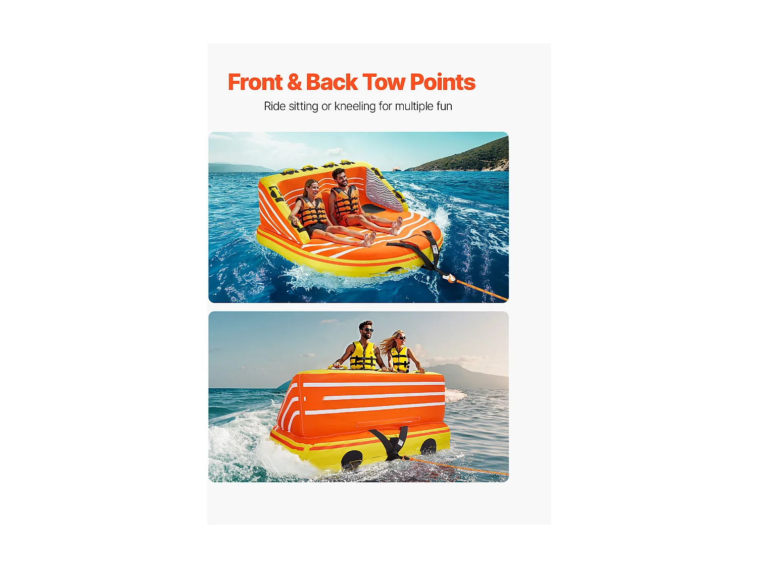 Bouée Tractée, SucceBuy Tube Remorquable pour la Navigation de Plaisance, Tube Gonflable pour Sports Nautiques pour 1 à 3 Passagers