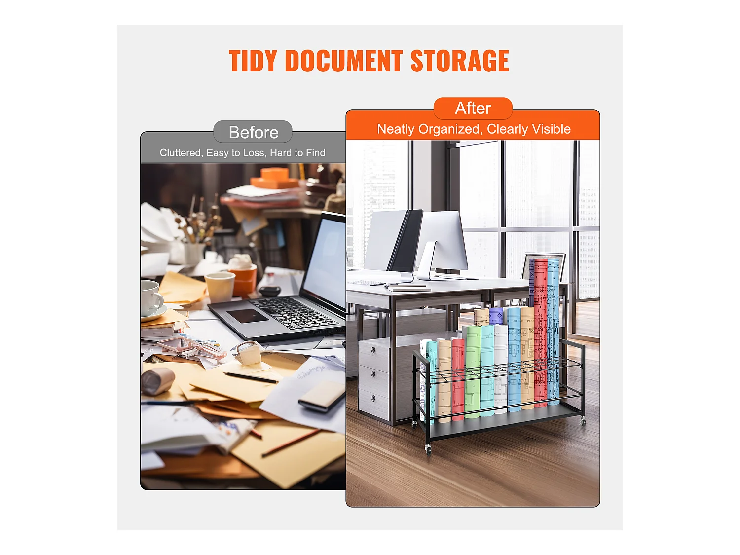 Regał Magazynowy SucceBuy z 50 Przegrodami, Mobilny, na Kółkach