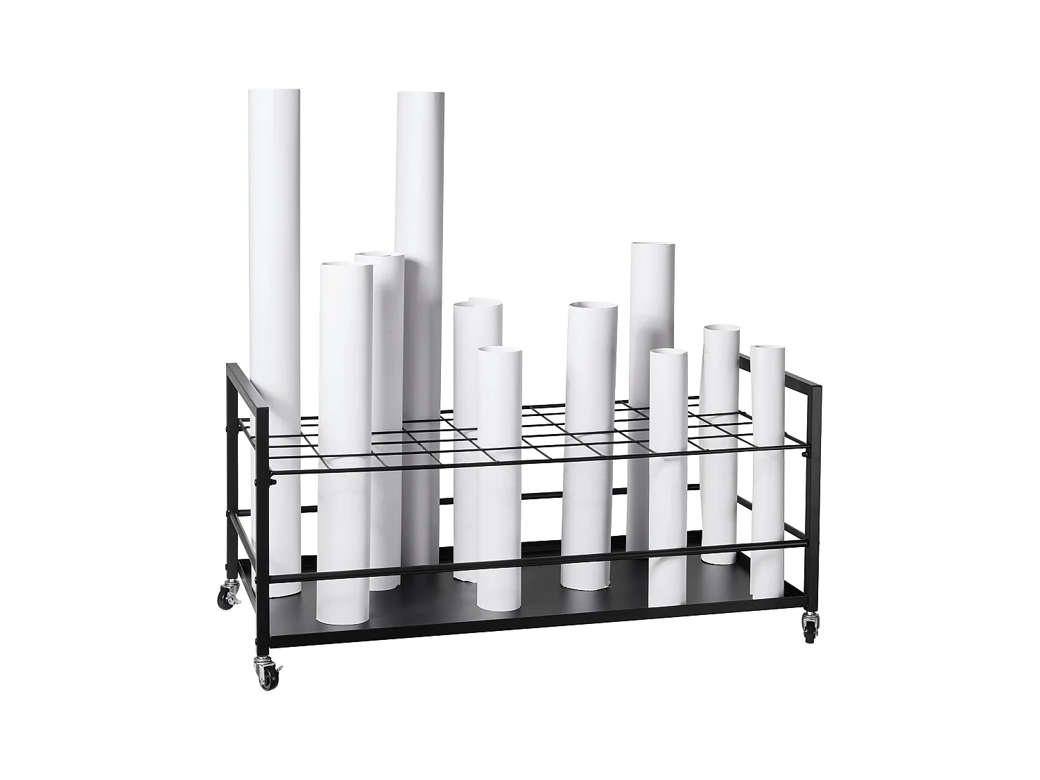 Regał Magazynowy SucceBuy z 50 Przegrodami, Mobilny, na Kółkach