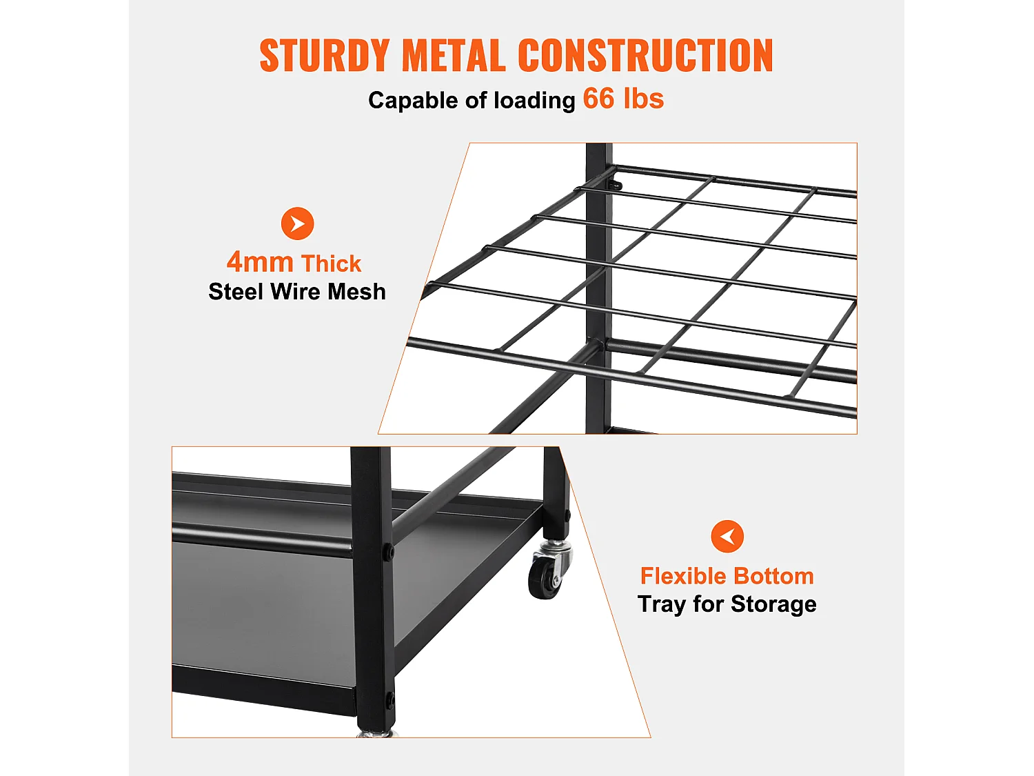Étagère de Rangement SucceBuy à 50 Emplacements, Mobile avec Roulettes