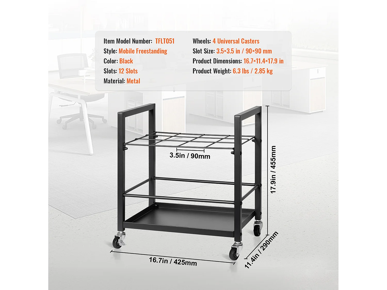 Opbergrek SucceBuy met 12 Vakken, Verrijdbaar met Wieltjes