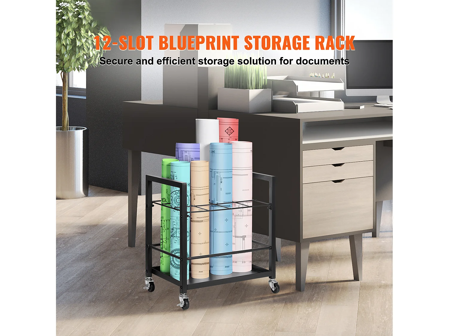 Opbergrek SucceBuy met 12 Vakken, Verrijdbaar met Wieltjes