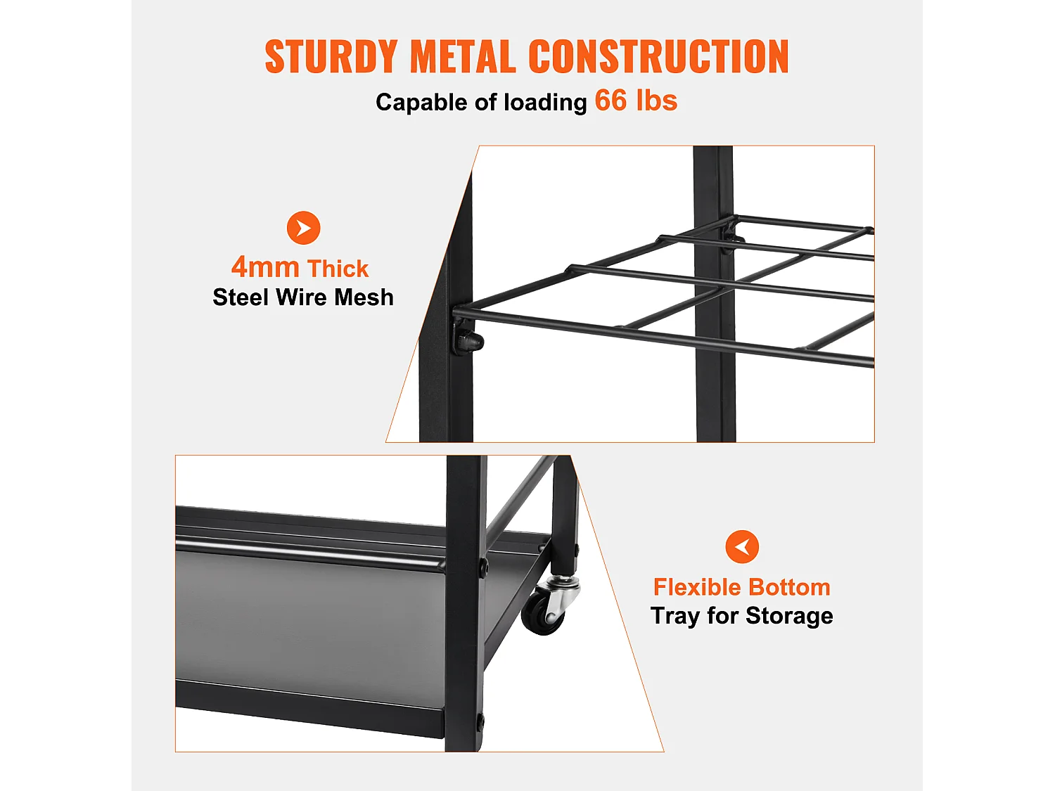 Opbergrek SucceBuy met 12 Vakken, Verrijdbaar met Wieltjes