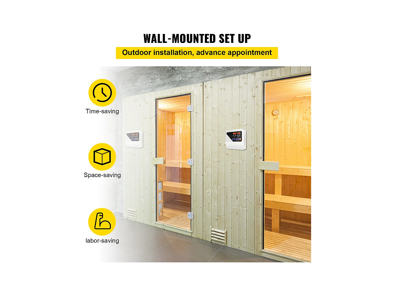 Poêle de Sauna SucceBuy, Contrôleur de Chauffage de Sauna Électrique, 3-9KW, 380V-415V, pour Contrôler Durée et Température de Chauffage