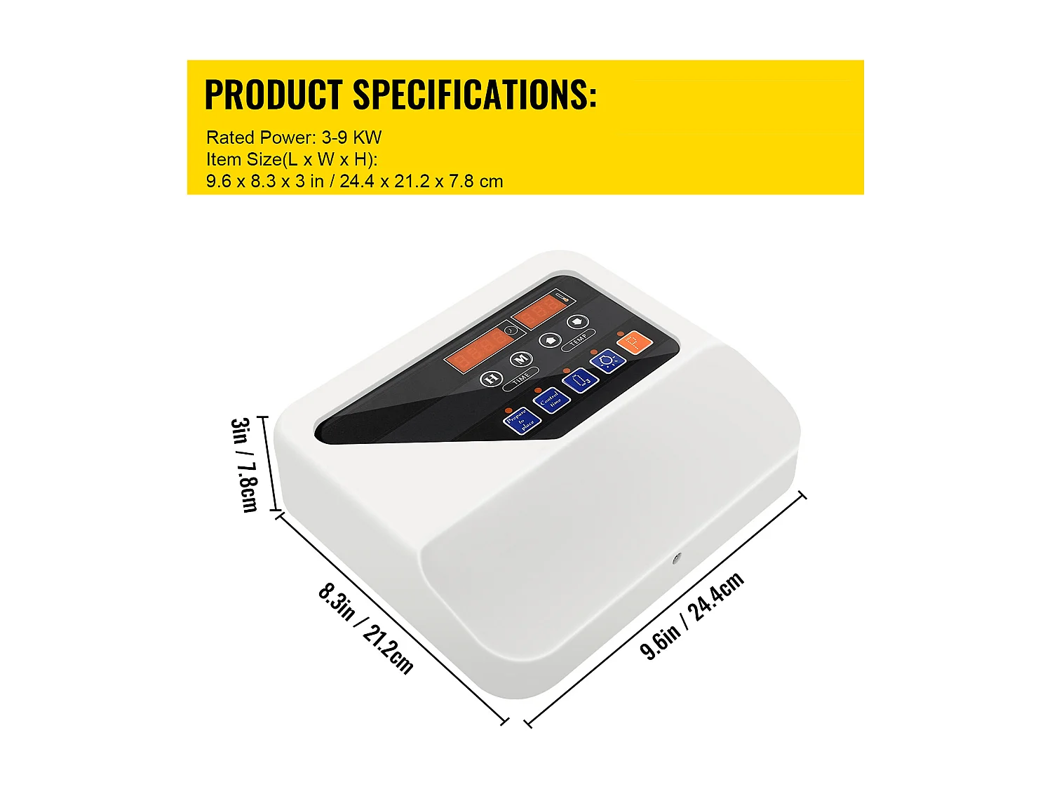 Poêle de Sauna SucceBuy, Contrôleur de Chauffage de Sauna Électrique, 3-9KW, 380V-415V, pour Contrôler Durée et Température de Chauffage