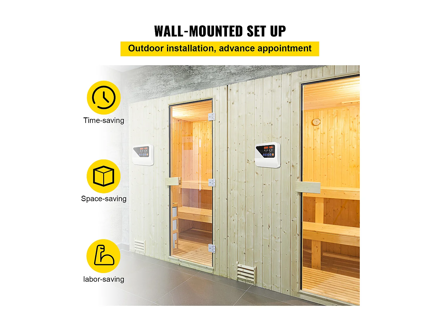 Poêle de Sauna SucceBuy, Contrôleur de Chauffage de Sauna Électrique, 3-9KW, 380V-415V, pour Contrôler Durée et Température de Chauffage