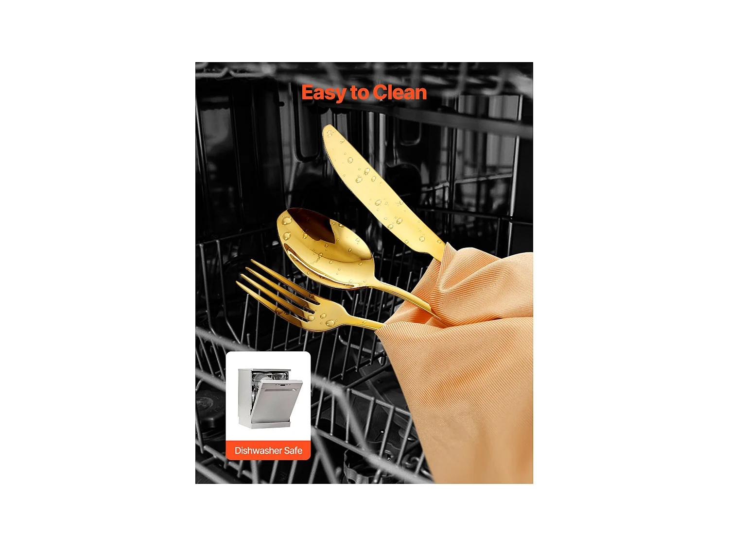 Zestaw Sztućców SucceBuy 100-Elementowy Zestaw Sztućców ze Stali Nierdzewnej dla 20 Osób, Lustrzane Wykończenie, Można Myć w Zmywarce, z Nożem