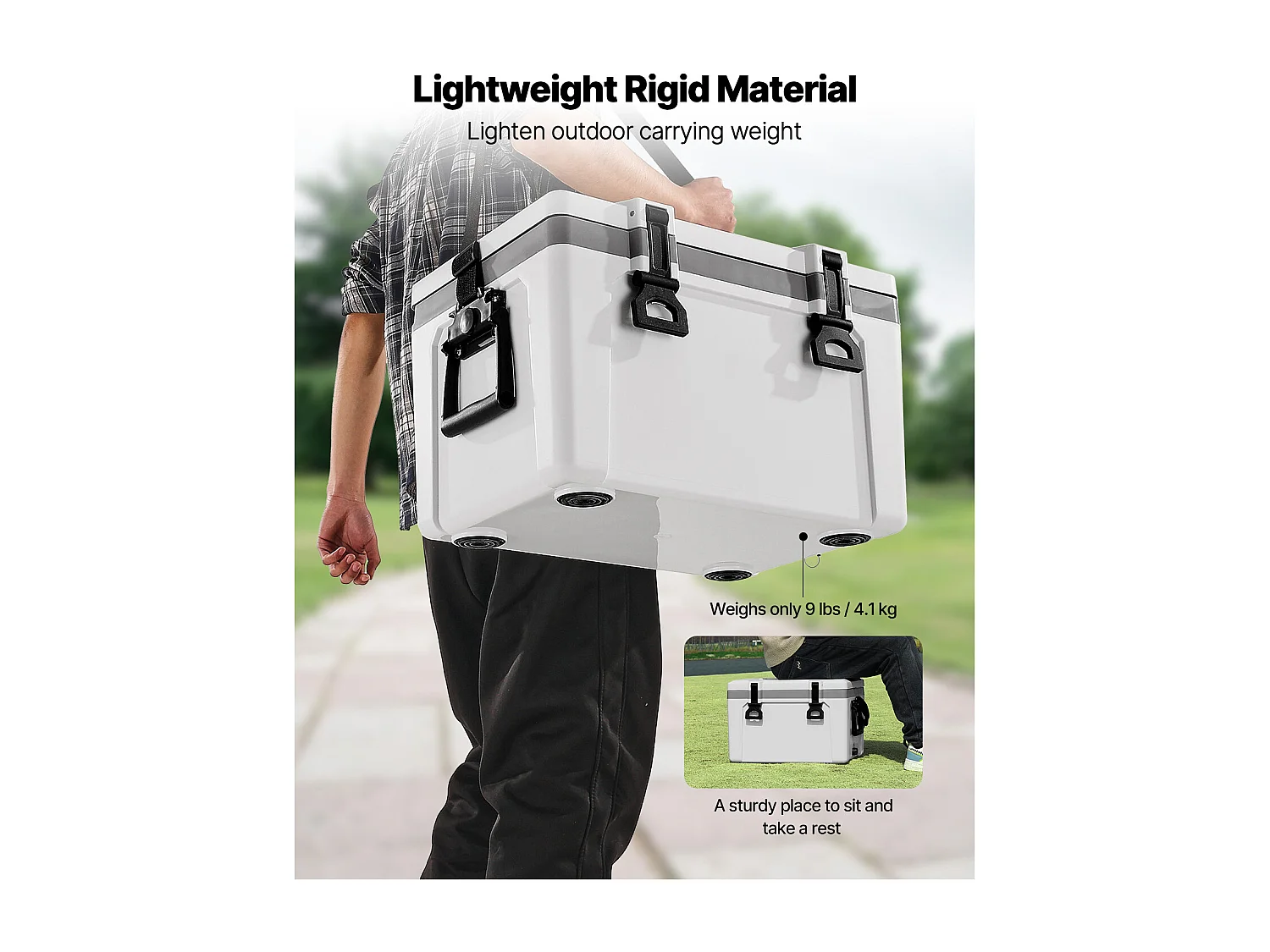 Glacière SucceBuy Glacière Isotherme Rigide Portable avec Capacité de 24,5 L, Sac Isotherme avec Conservation de Glace, Équipé de Sangles Résistantes