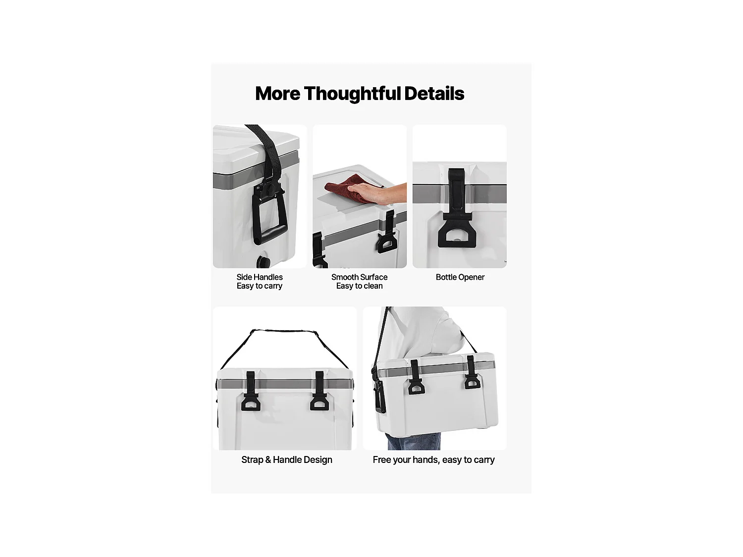 Glacière SucceBuy Glacière Isotherme Rigide Portable avec Capacité de 24,5 L, Sac Isotherme avec Conservation de Glace, Équipé de Sangles Résistantes