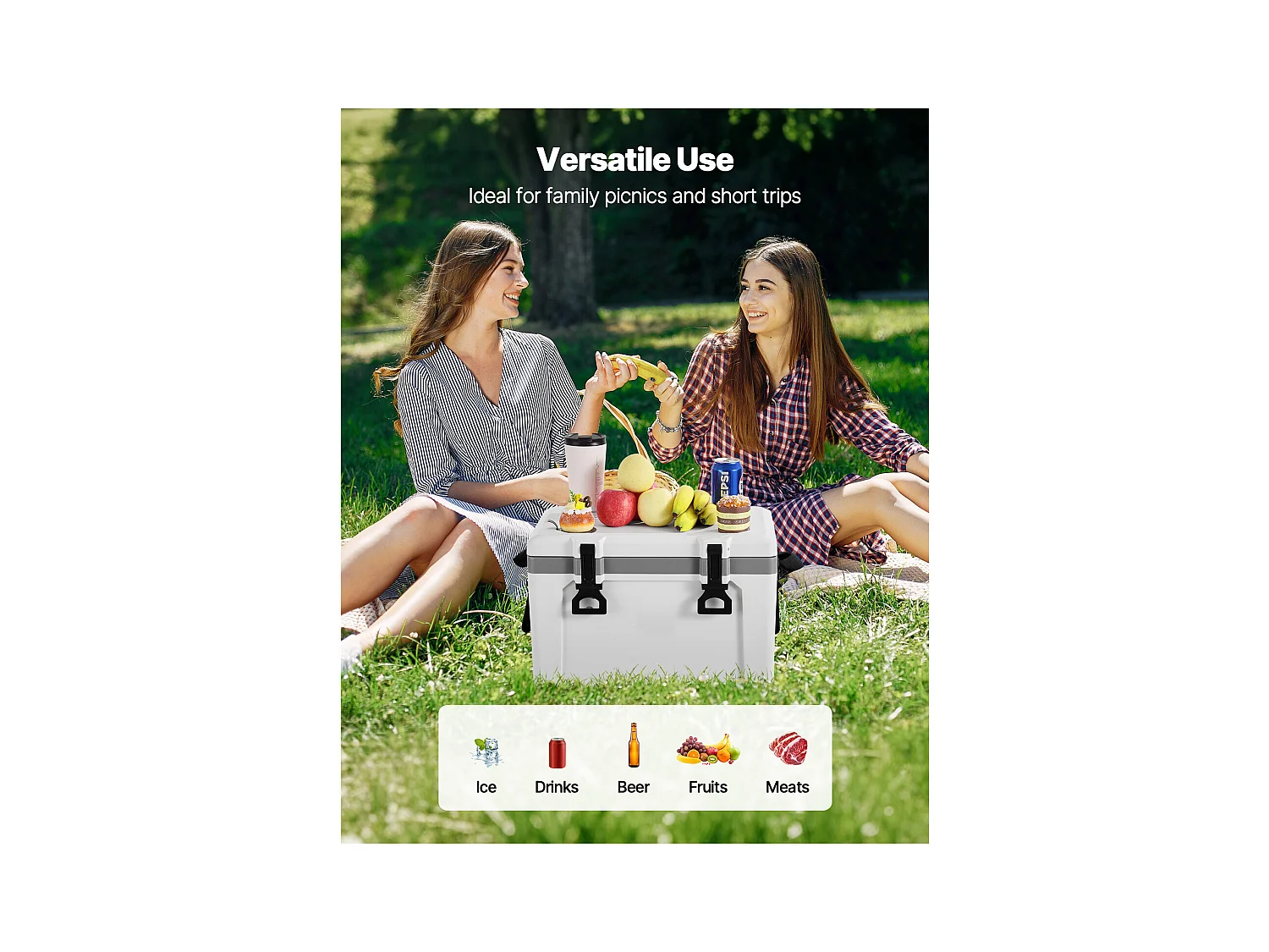 Glacière SucceBuy Glacière Isotherme Rigide Portable avec Capacité de 24,5 L, Sac Isotherme avec Conservation de Glace, Équipé de Sangles Résistantes